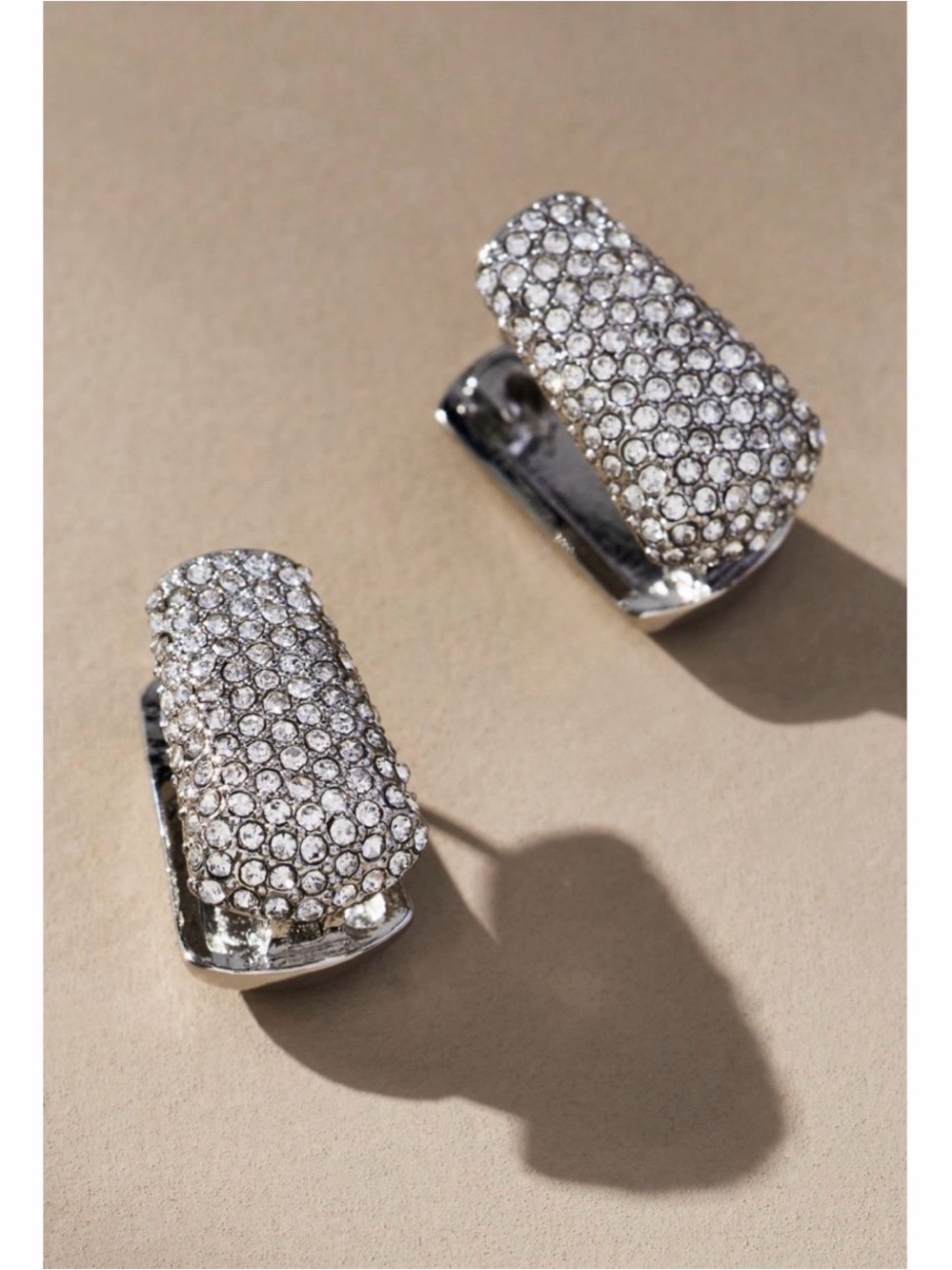 Anthropologie Mini Glitz Huggie Hoop Earrings